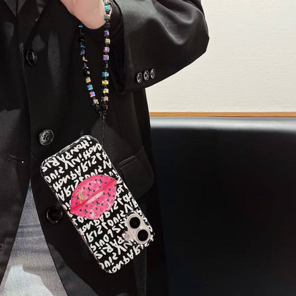 Custodia per telefono sexy nera e rosa per iPhone