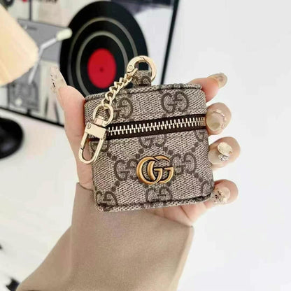 Fashion Square Leather Earphone Case