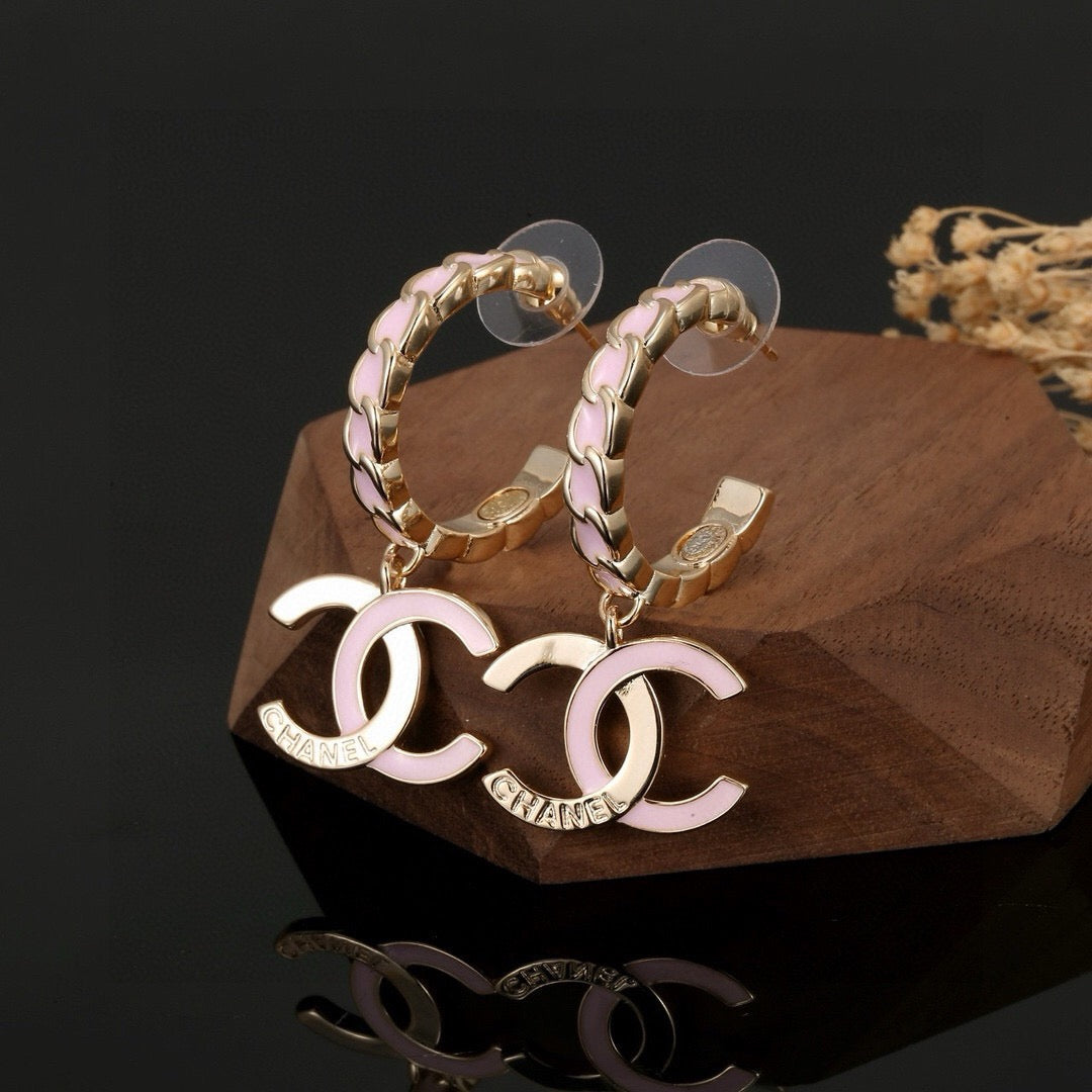 Cute Pink Pendant Earrings