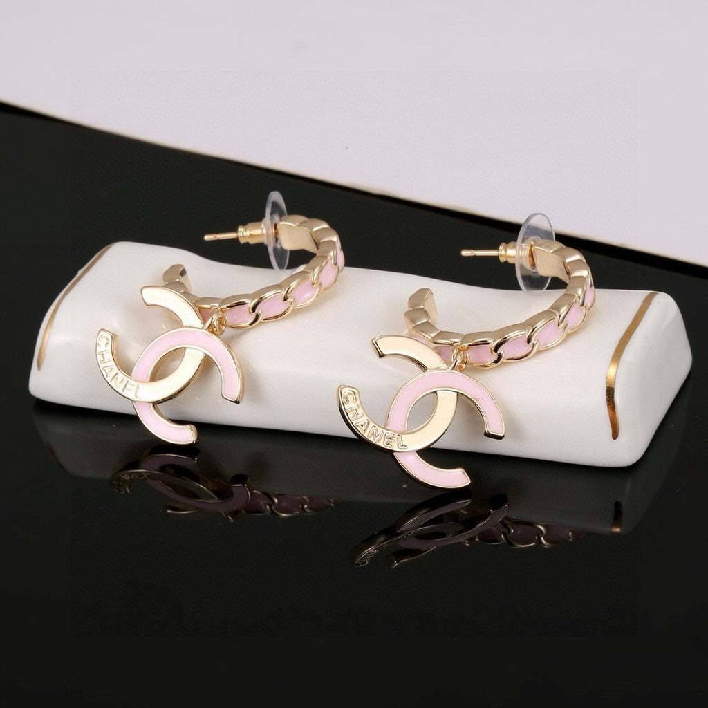 Cute Pink Pendant Earrings