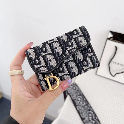 Black Printed Card Wallet