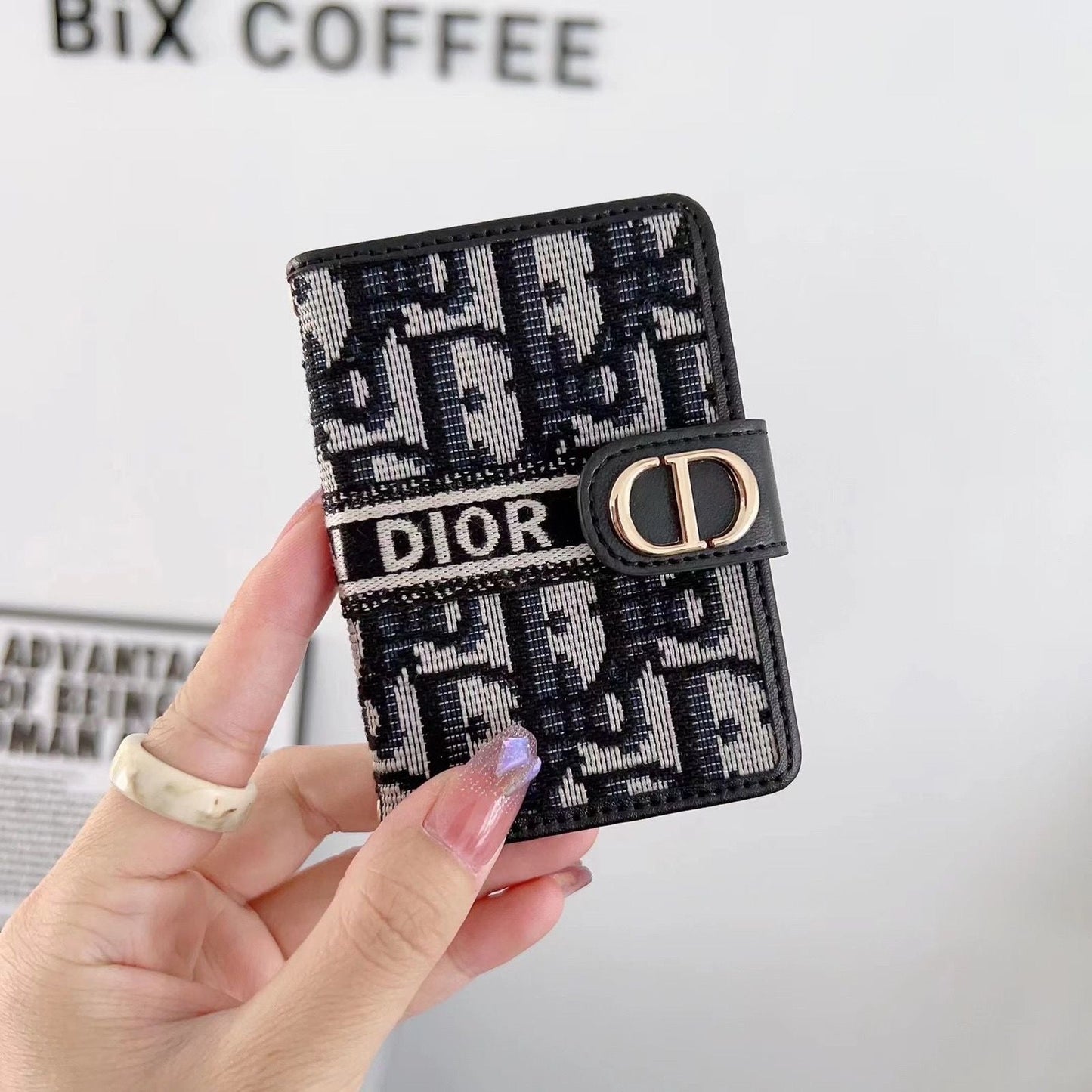 Black Printed Card Wallet