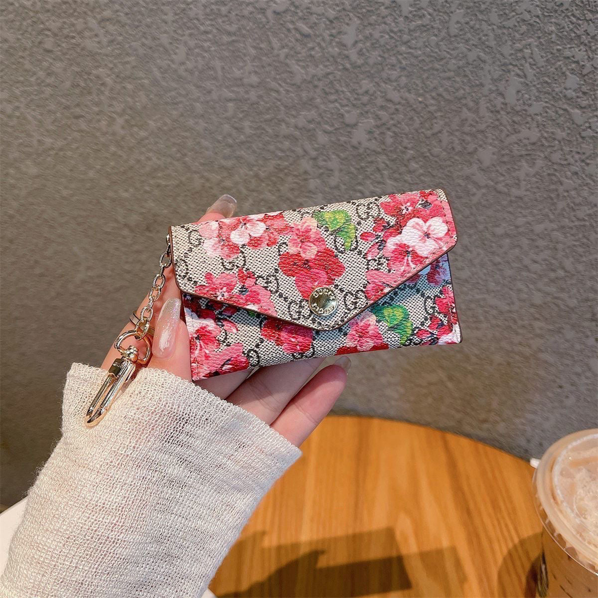 Flower Printed Card Wallet