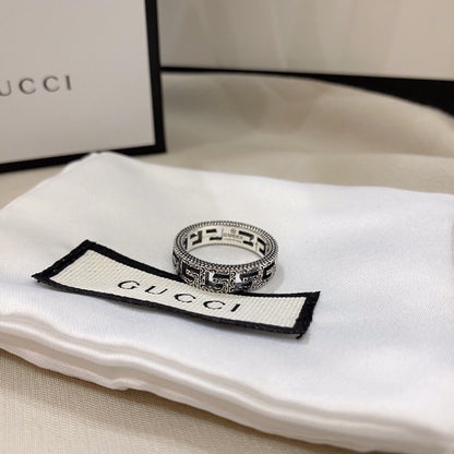 Anello sottile vintage in argento sterling con scheletro 