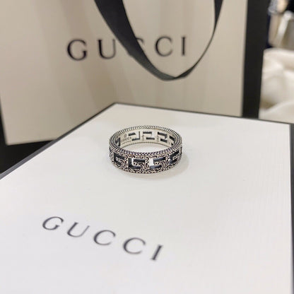Anello sottile vintage in argento sterling con scheletro 