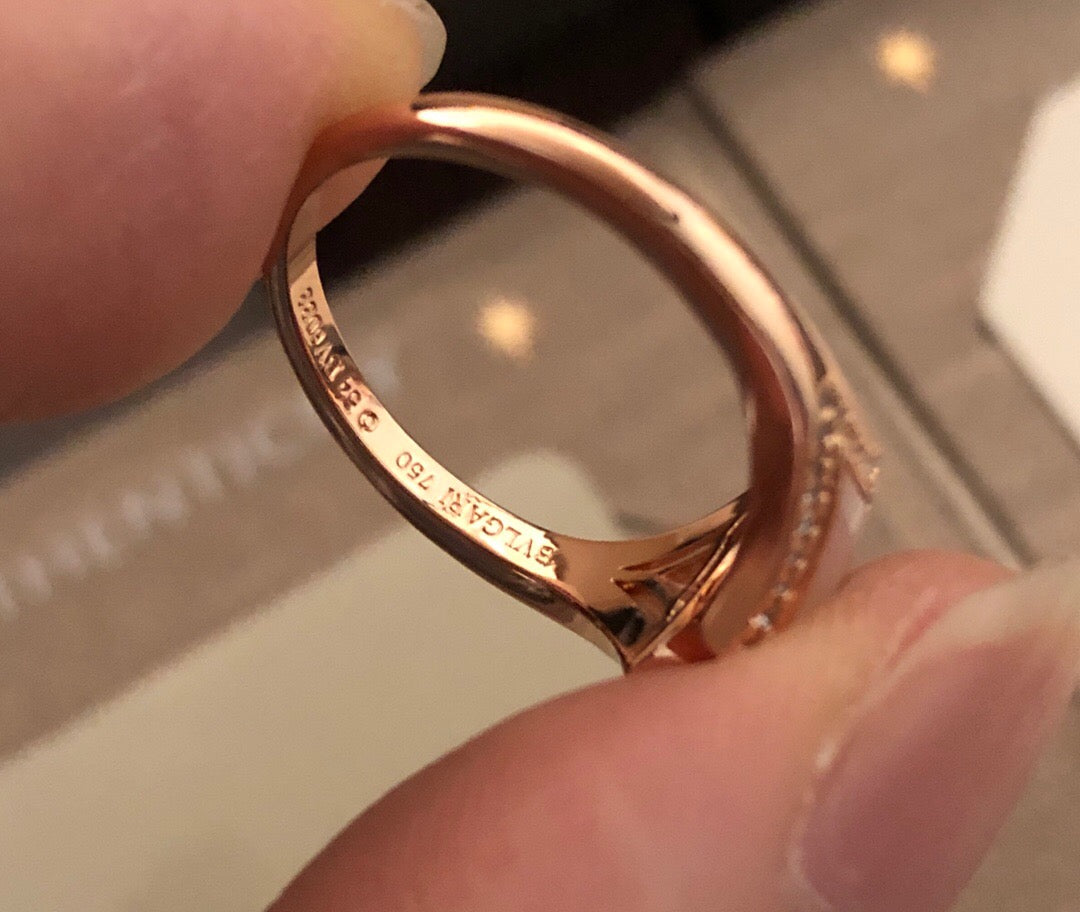Rose Gold Bling Adjustable Split Ring