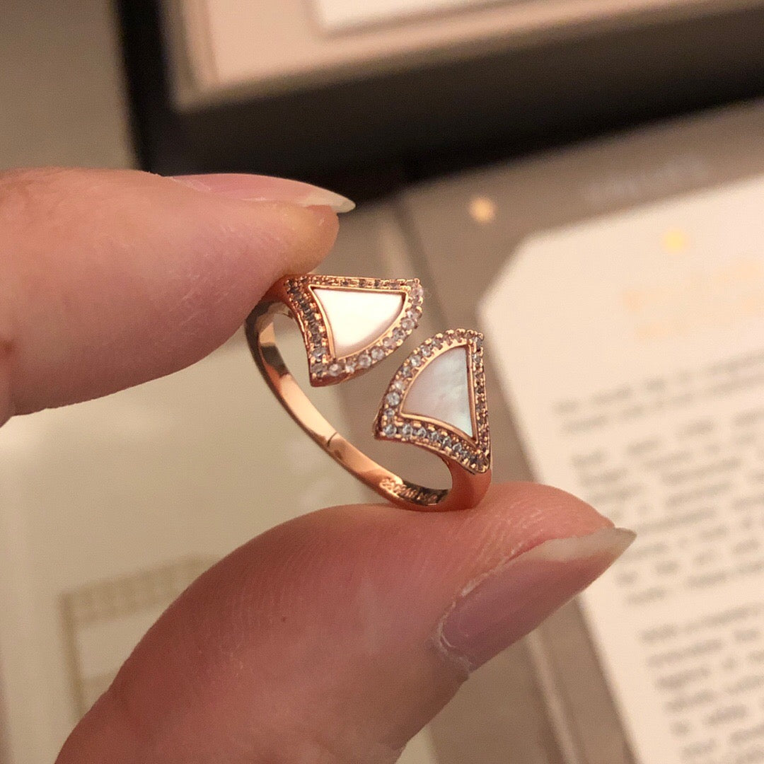 Rose Gold Bling Adjustable Split Ring
