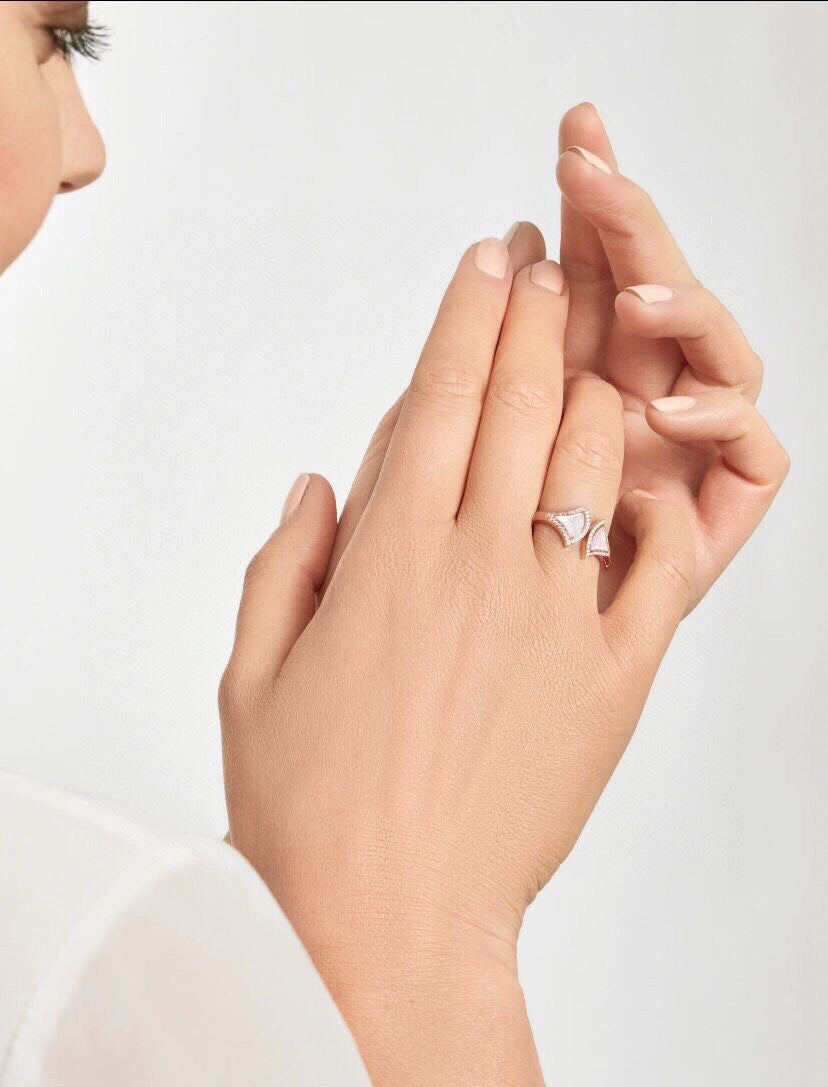 Rose Gold Bling Adjustable Split Ring
