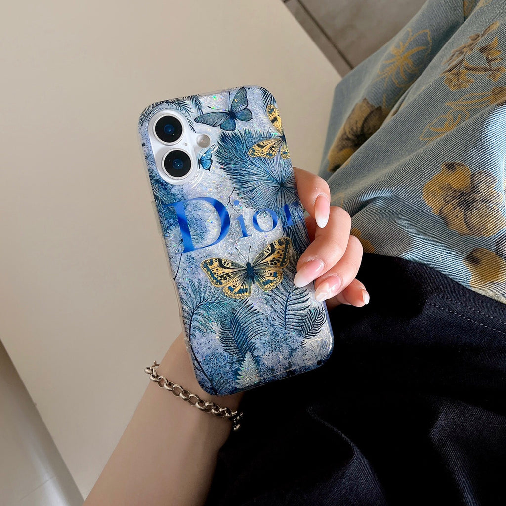 Custodia per telefono a farfalla bianca per iPhone