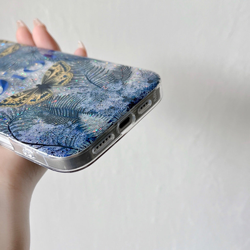 Custodia per telefono a farfalla bianca per iPhone
