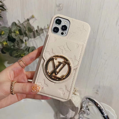 Card Mirror Leather Phone Case For iPhone