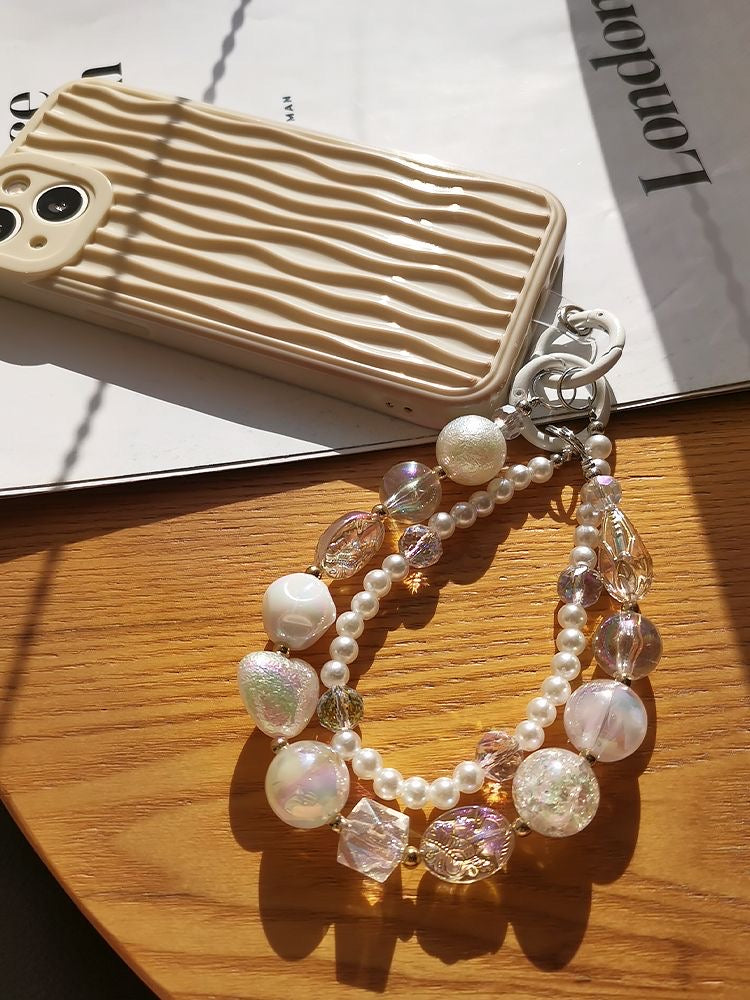 White Pearl Phone Charm