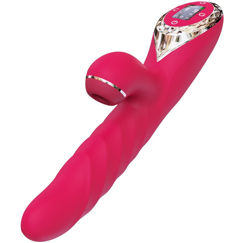 KISTOY A-King Max Dildo vibrante a forma di coniglio che spinge e succhia
