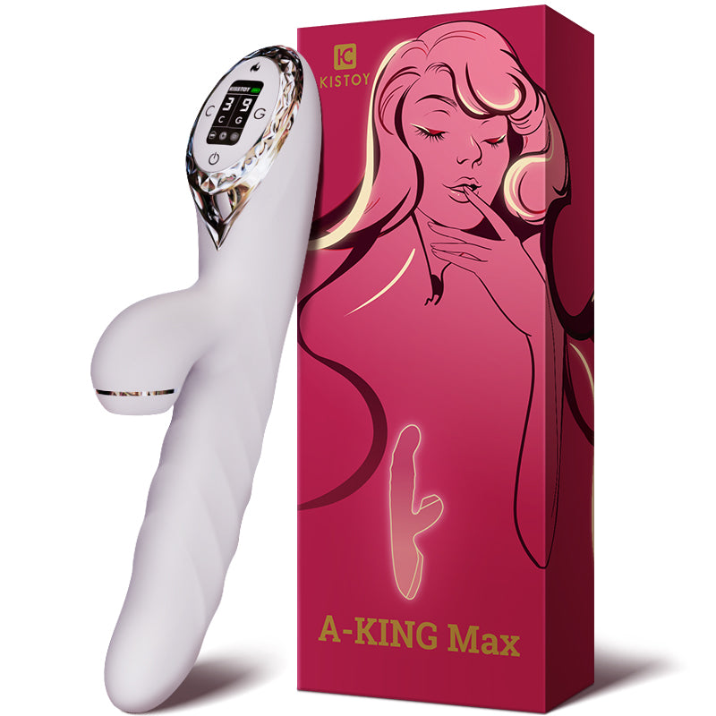 KISTOY A-King Max Dildo vibrante a forma di coniglio che spinge e succhia