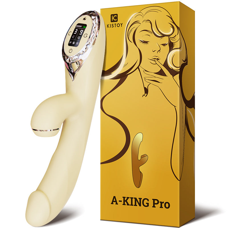 Dildo vibrante a forma di coniglio con ventosa riscaldante KISTOY A-King Pro