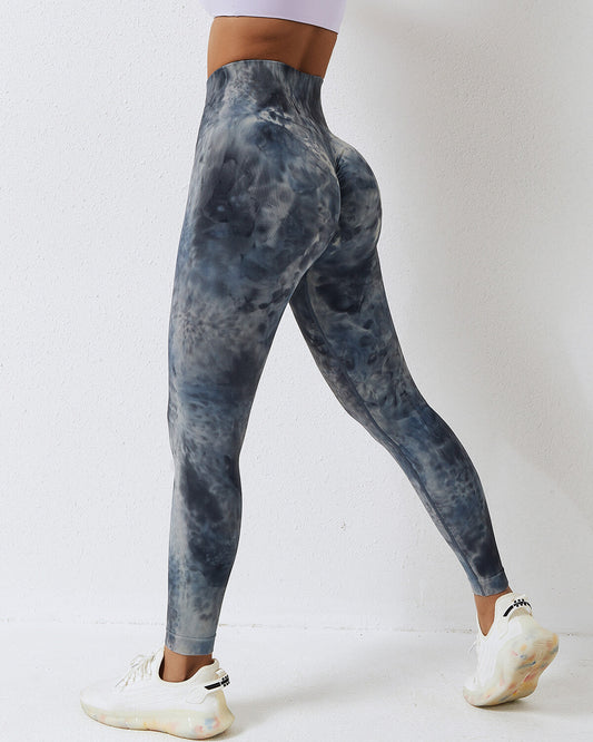 Leggings senza cuciture Leslie Scrunch - Blu Grigio