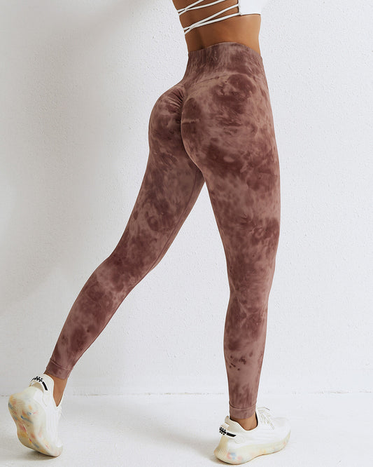 Leggings senza cuciture Leslie Scrunch - Marrone
