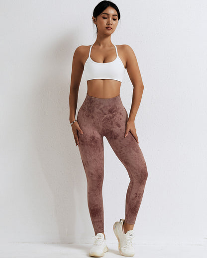 Leggings senza cuciture Leslie Scrunch - Marrone