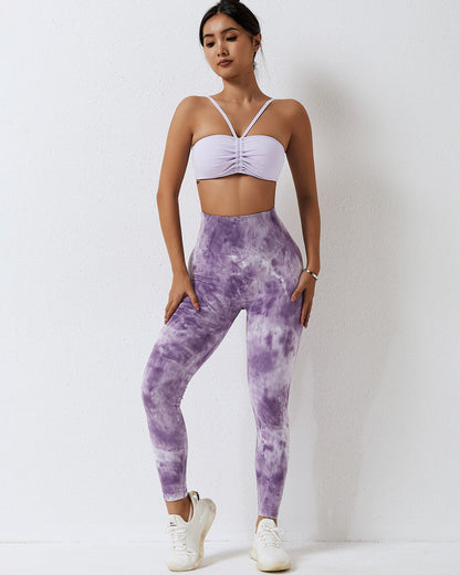 Leggings senza cuciture Leslie Scrunch - Viola