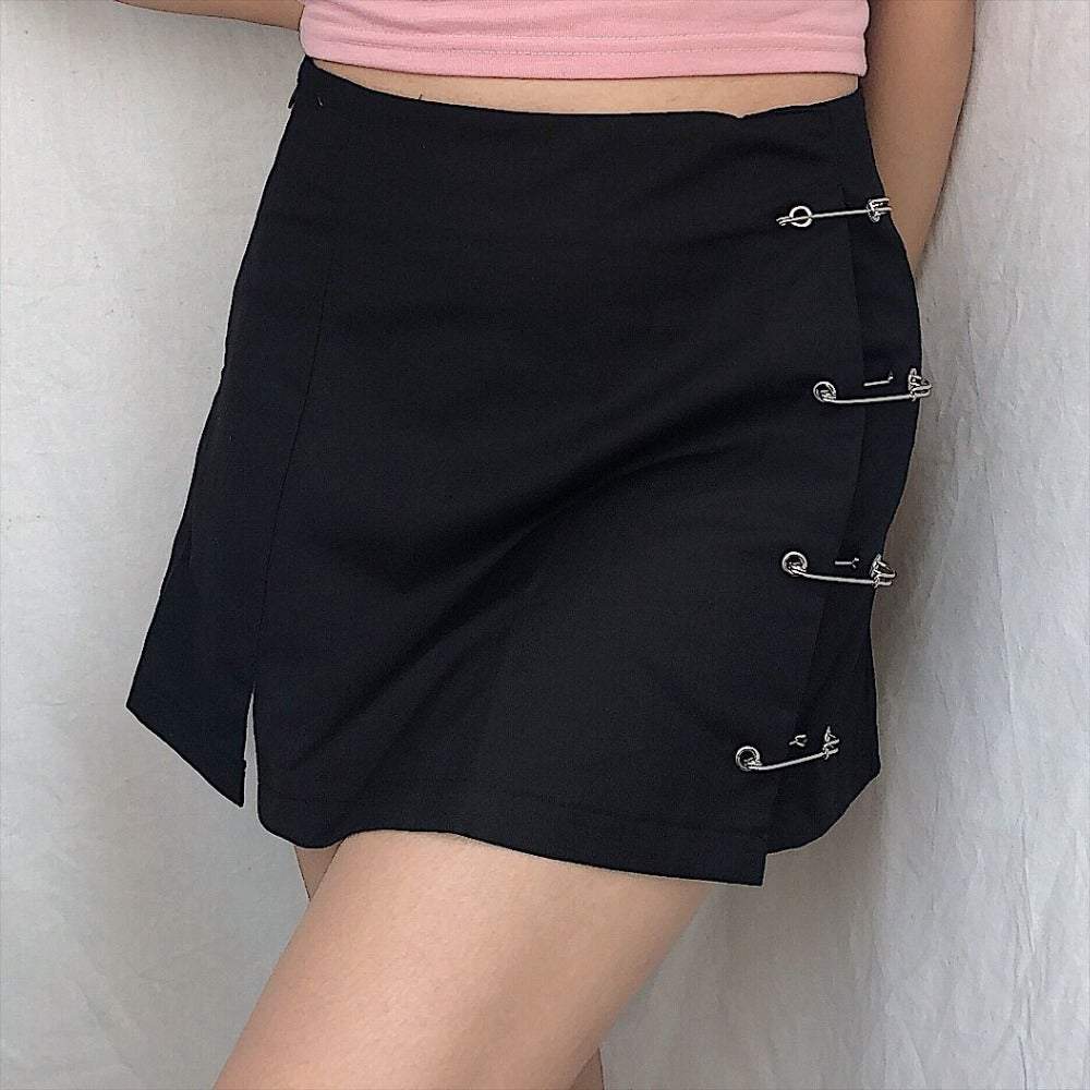 Pin Black Mini Skirt