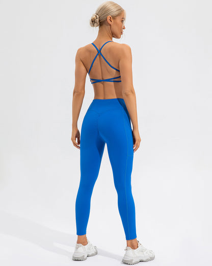Leggings Sophie Scrunch Pocket - Blu