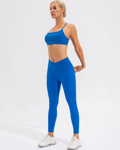 Leggings Sophie Scrunch Pocket - Blu