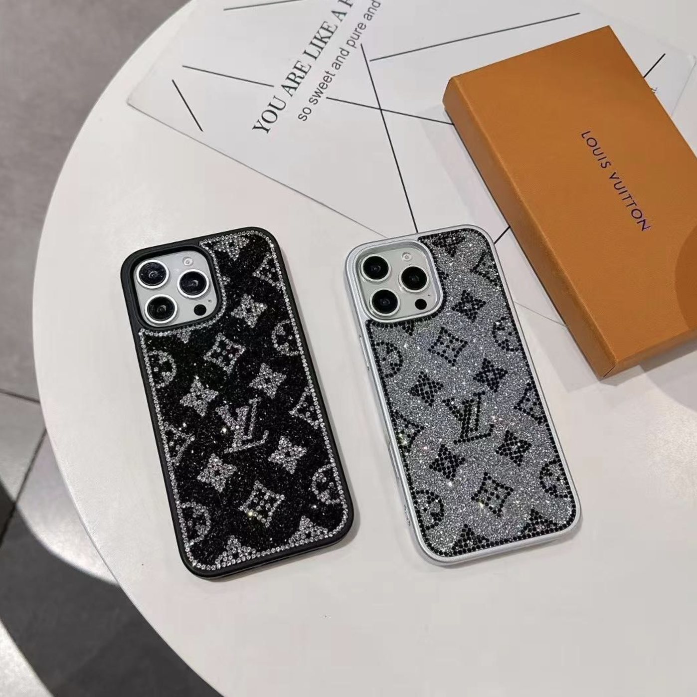 Custodia per telefono lucida di lusso per iPhone