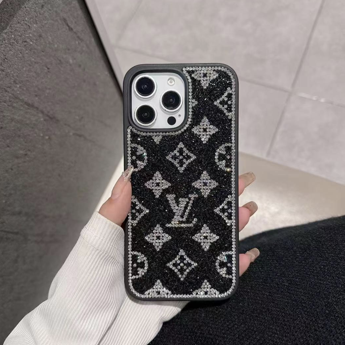 Custodia per telefono lucida di lusso per iPhone