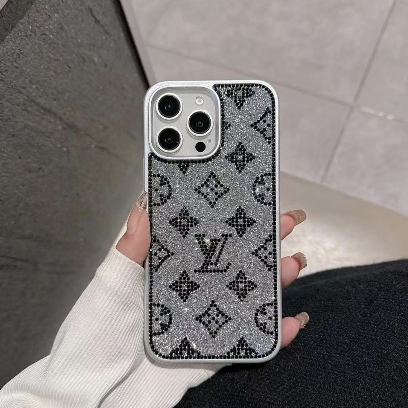 Custodia per telefono lucida di lusso per iPhone