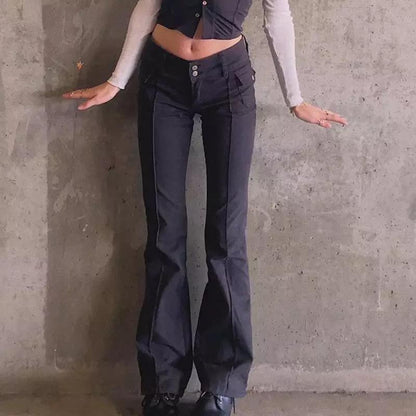 Y2K Low Rise Flared Pants