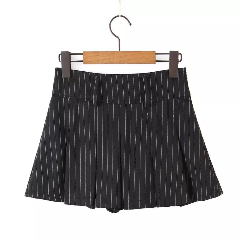 Y2K Mini Pinstripe Black Skirt