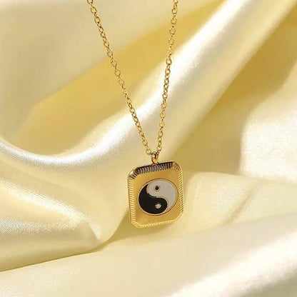 “Yin Yang” 18K Gold Plated Pendent Necklace