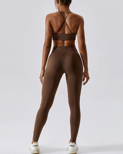 Leggings senza cuciture Zuri - Marrone scuro