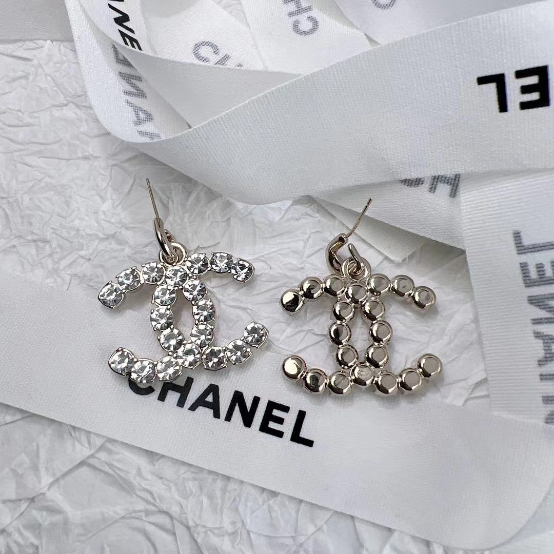 Orecchini di perle di cristallo a doppio strato alla moda