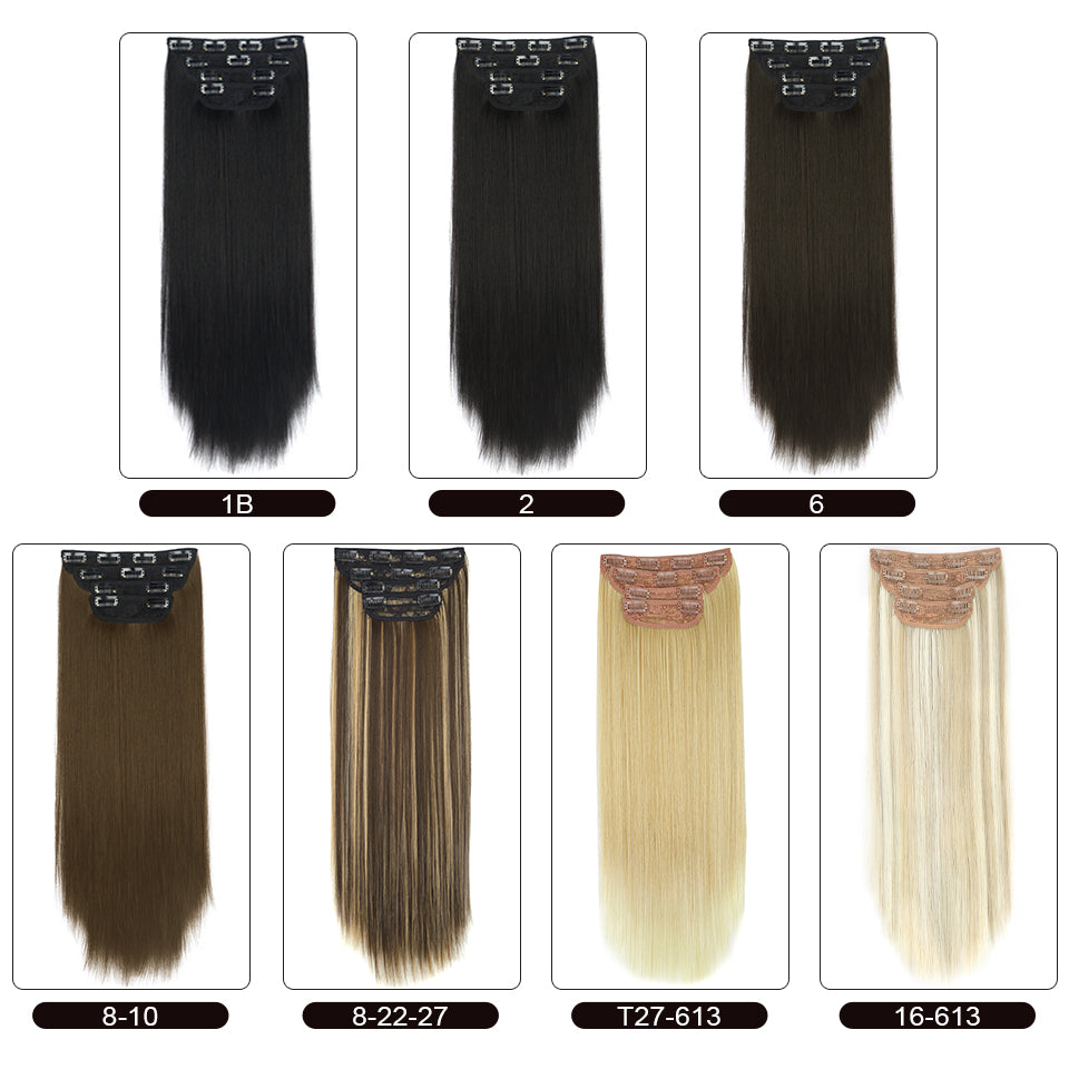 Long Straight Clip in Hair Extensions (4PCS)