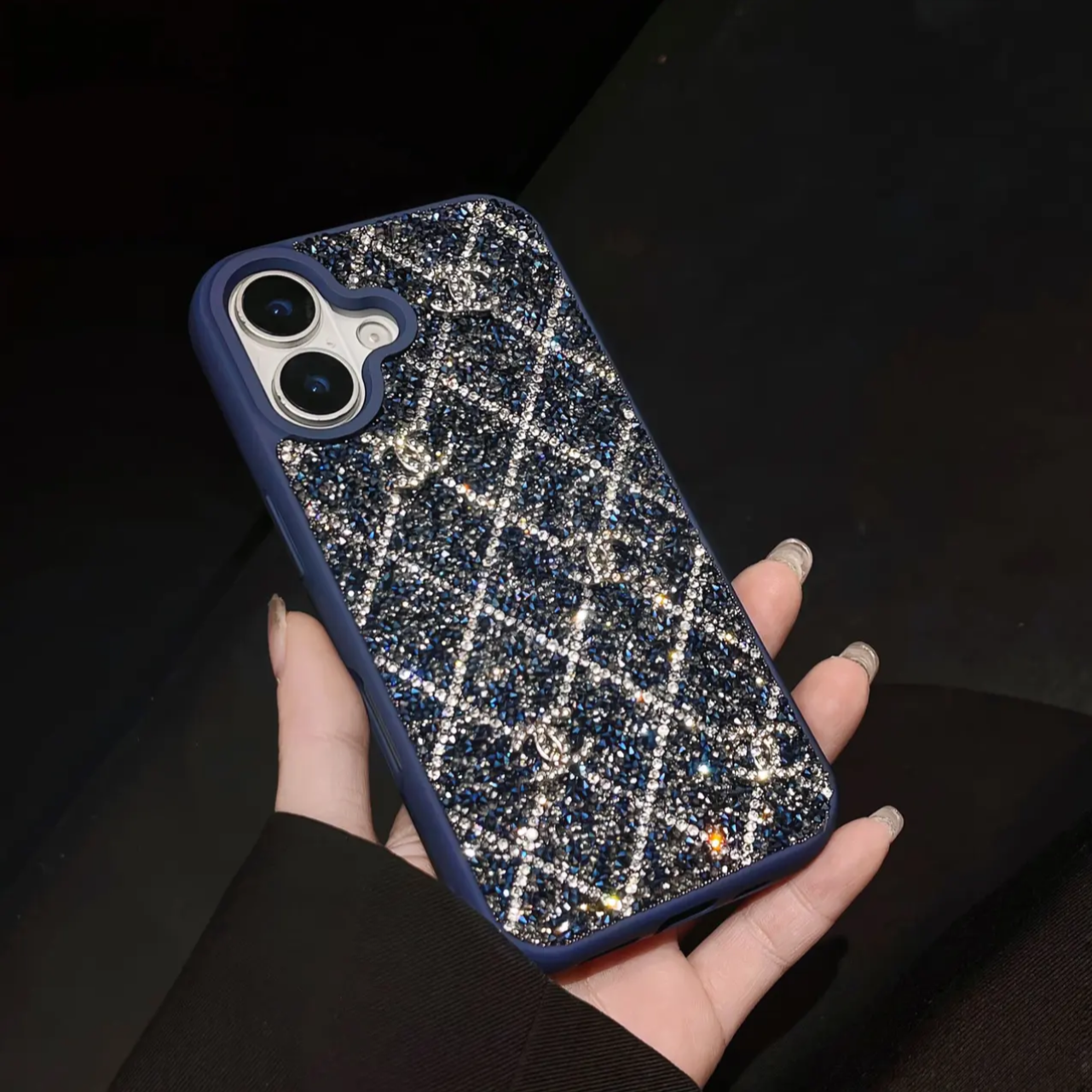 Custodia per telefono con strass e diamanti per iPhone
