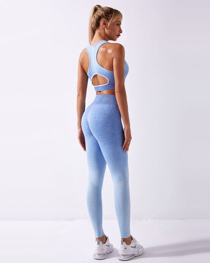 Leggings senza cuciture Calico Ombre - Blu
