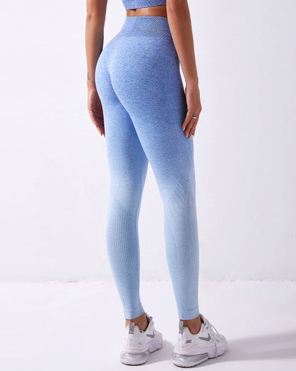 Leggings senza cuciture Calico Ombre - Blu
