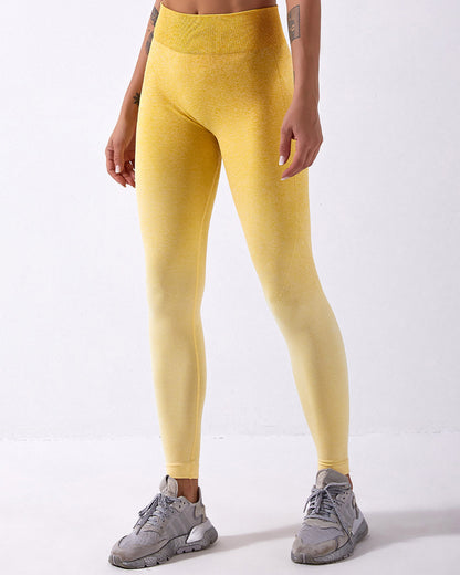 Leggings senza cuciture Calico Ombre - Giallo