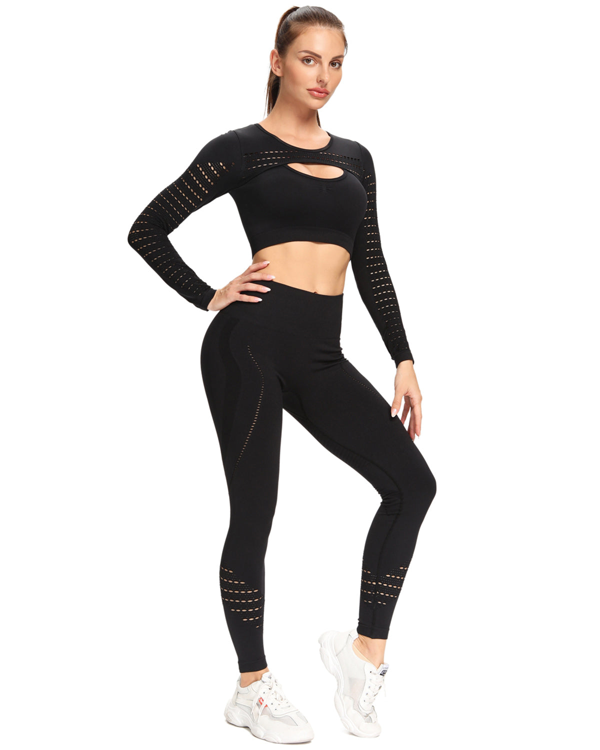 Leggings senza cuciture Catriona - Nero