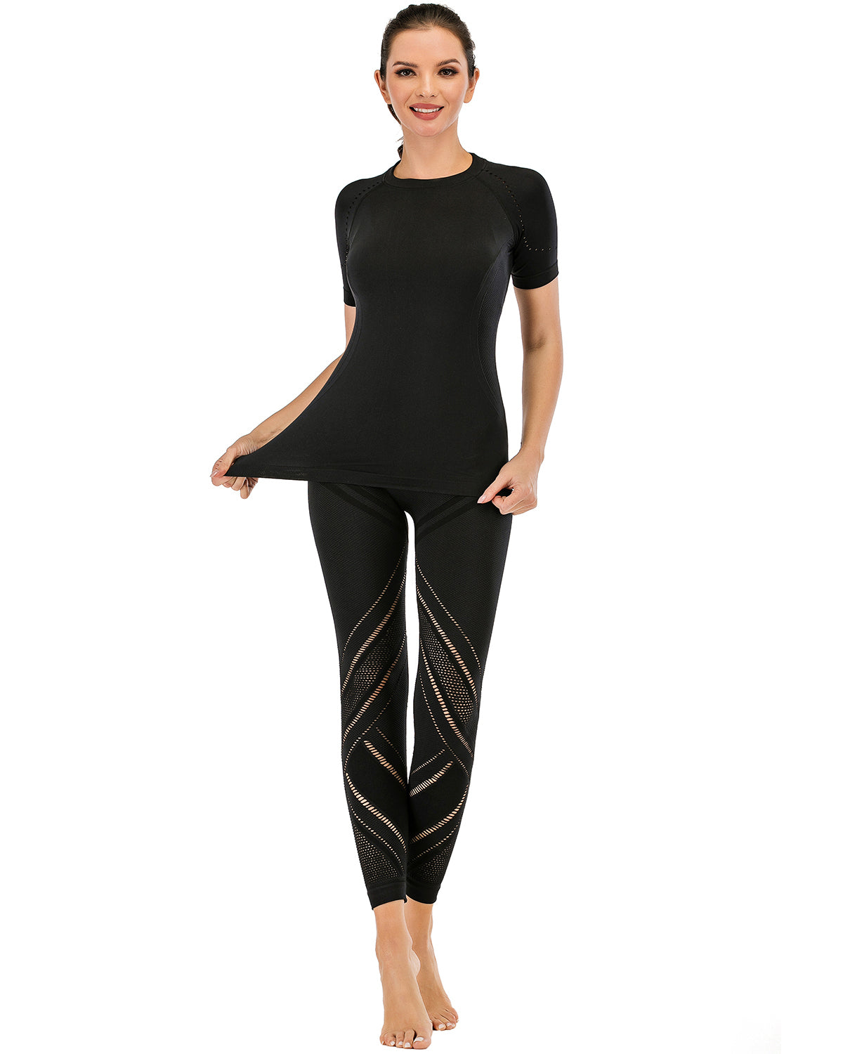 Leggings Chantele Hollow Out - Nero