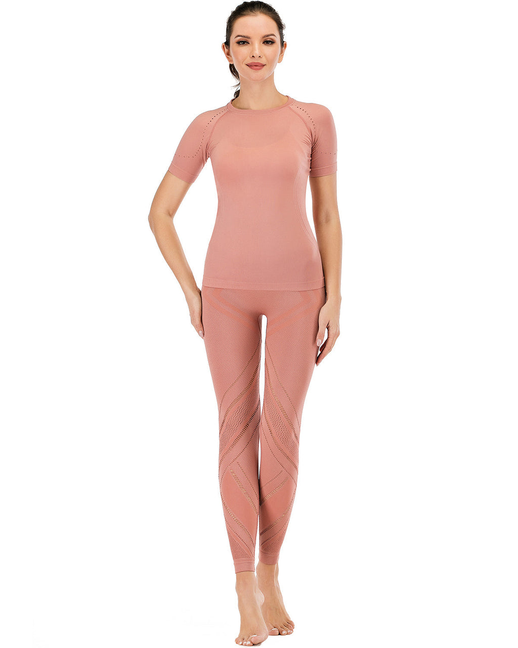 Chantele – Leggings mit Hohlsaum – Rosa