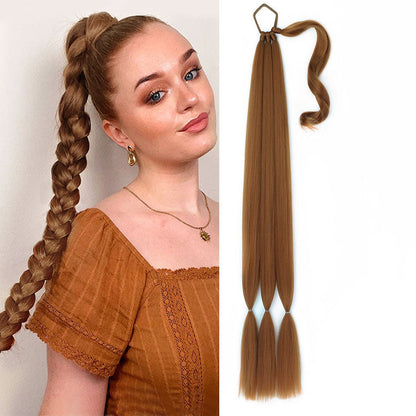 Natural Straight Braided Ponytail Extensions