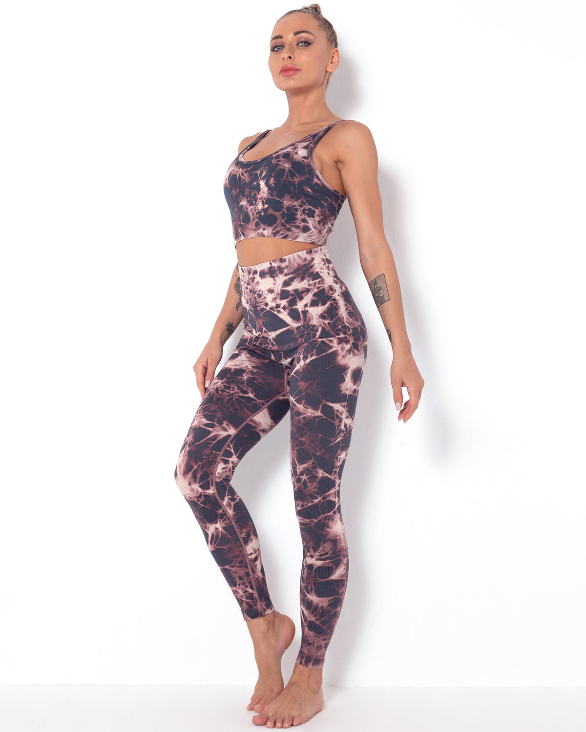Leggings senza cuciture Diamond Dye - Viola