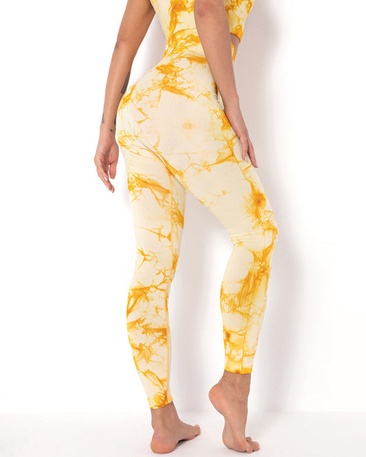 Leggings senza cuciture Diamond Dye - Giallo