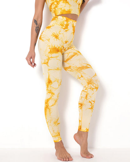 Leggings senza cuciture Diamond Dye - Giallo