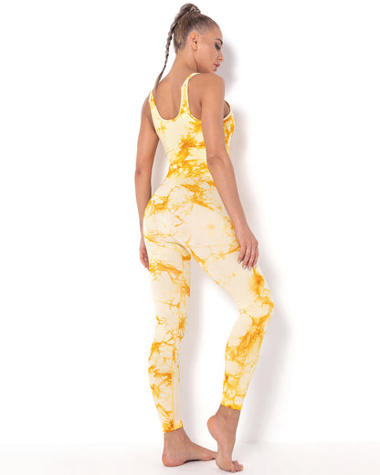 Leggings senza cuciture Diamond Dye - Giallo