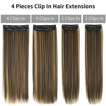 Long Straight Clip in Hair Extensions (4PCS)