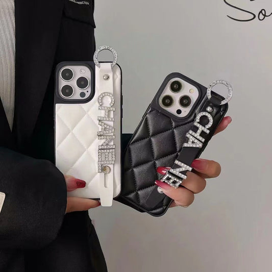 Custodia per telefono con cinturino scintillante per iPhone