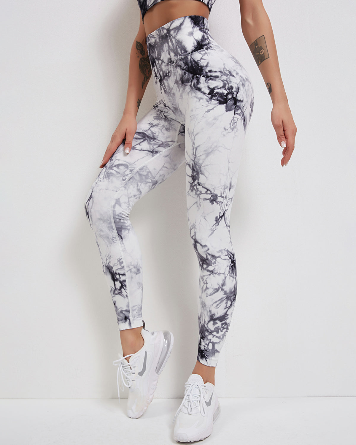 Leggings senza cuciture Fojo Dye - Bianco